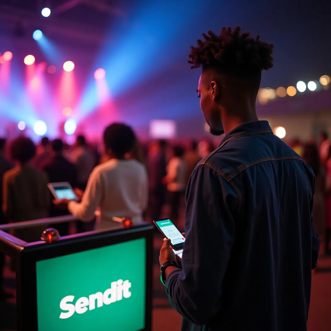 A guest checking into a SendIt event